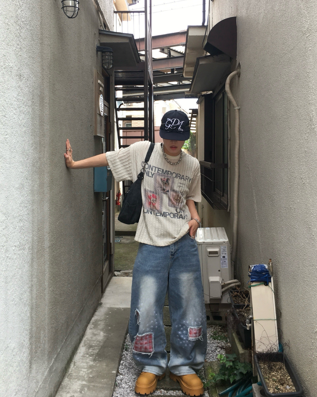 パッチワークデニムパンツ MM1088