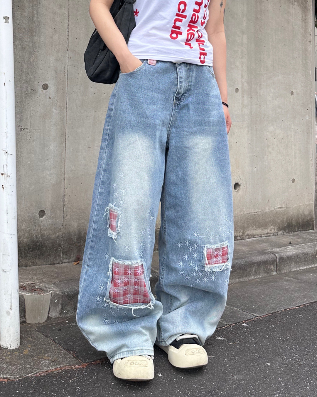 パッチワークデニムパンツ MM1088