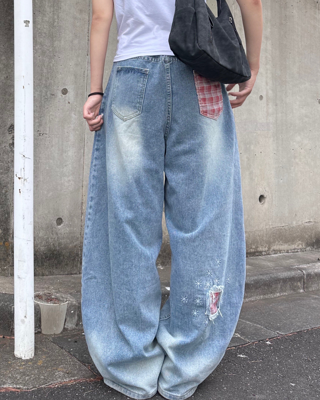 パッチワークデニムパンツ MM1088