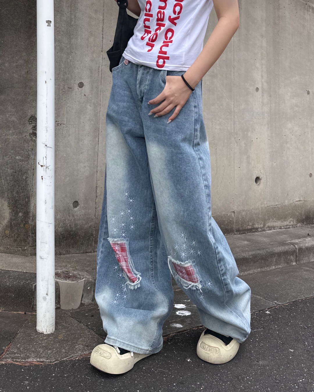 パッチワークデニムパンツ MM1088