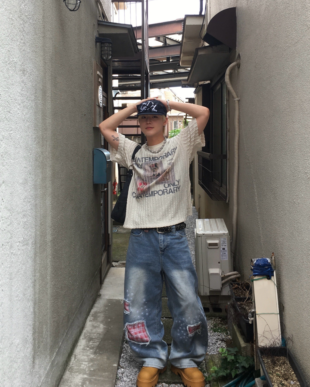 パッチワークデニムパンツ MM1088
