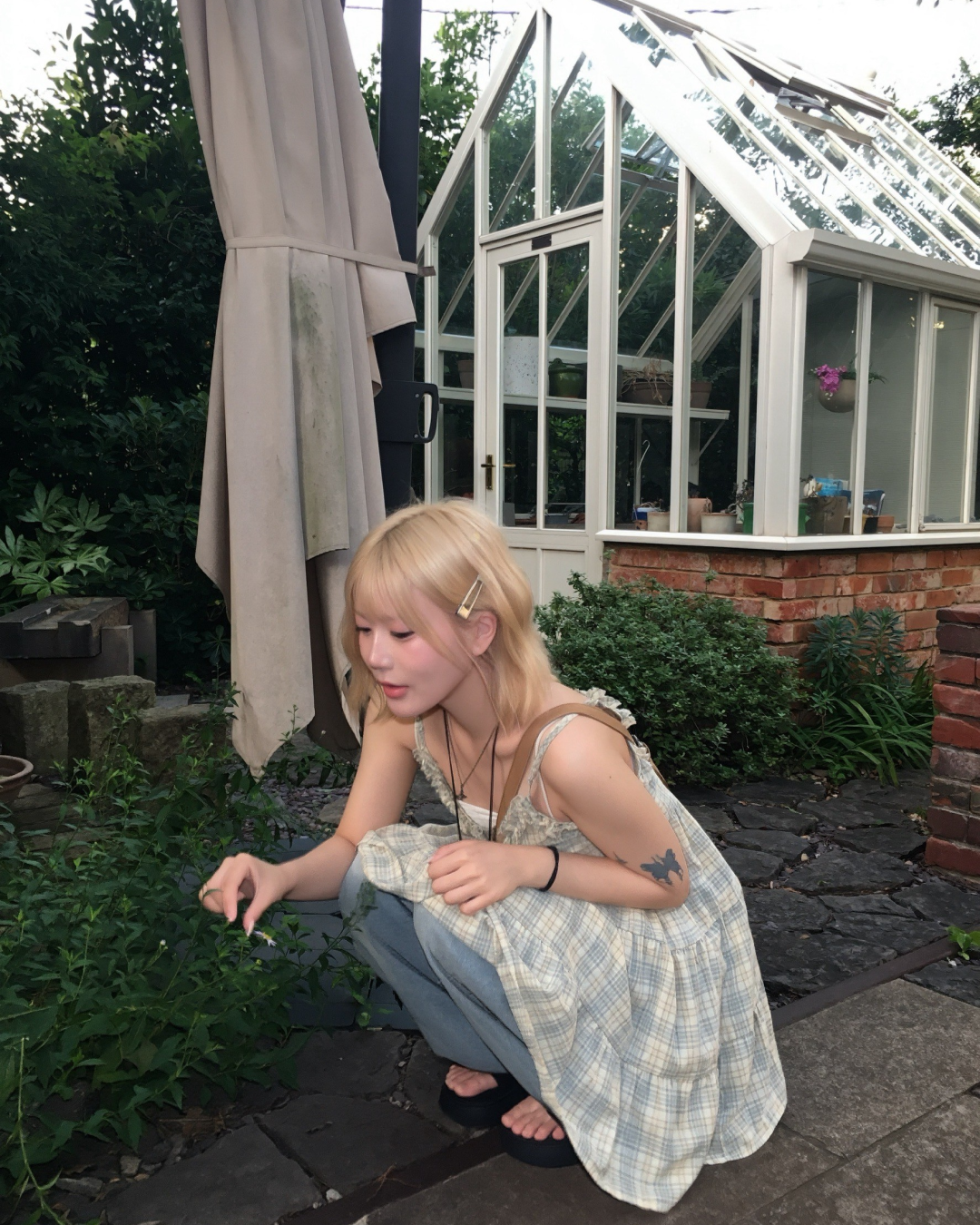 チェック柄フリルワンピース MM1095