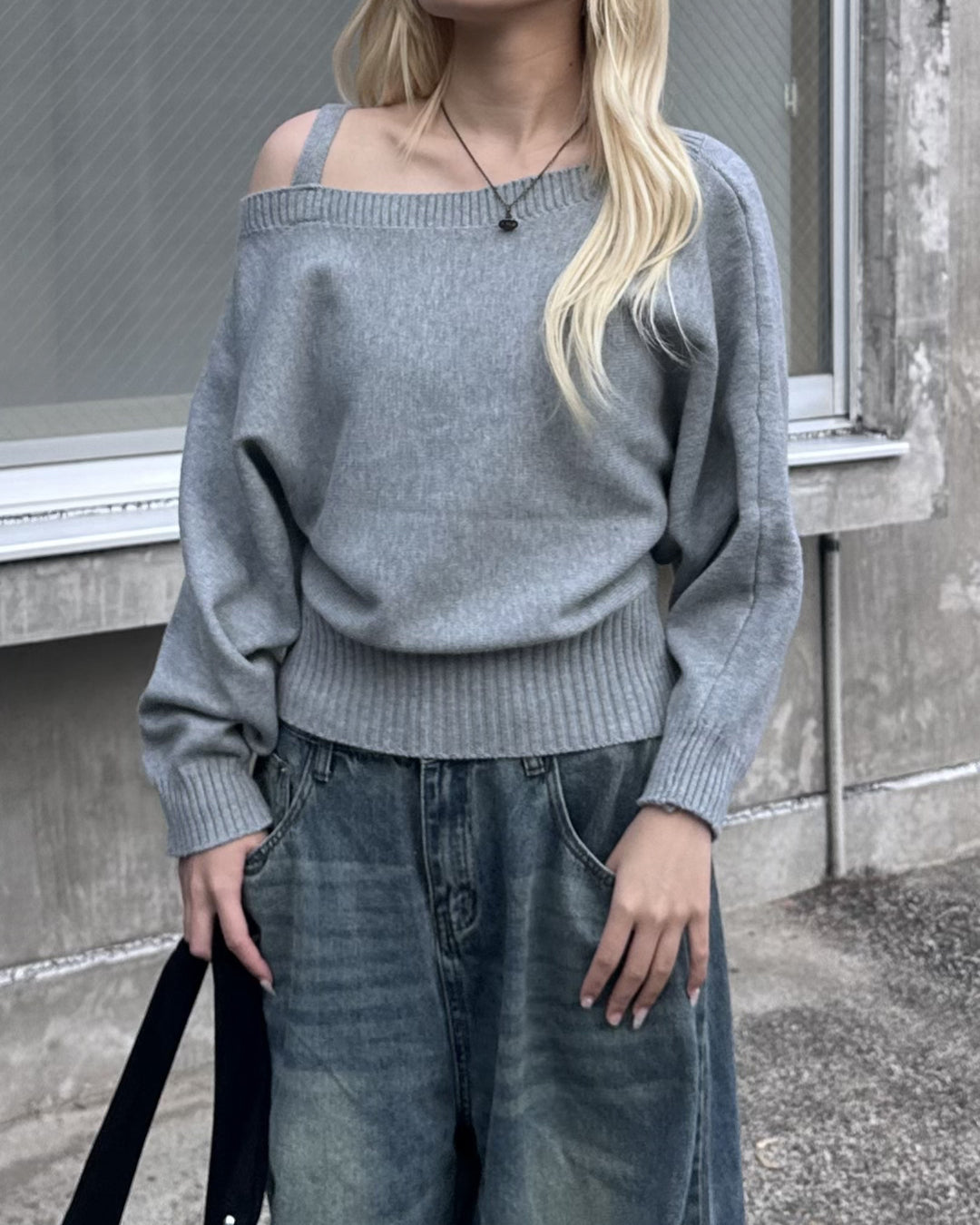 ワンショルダーショートニットトップス
MM3000