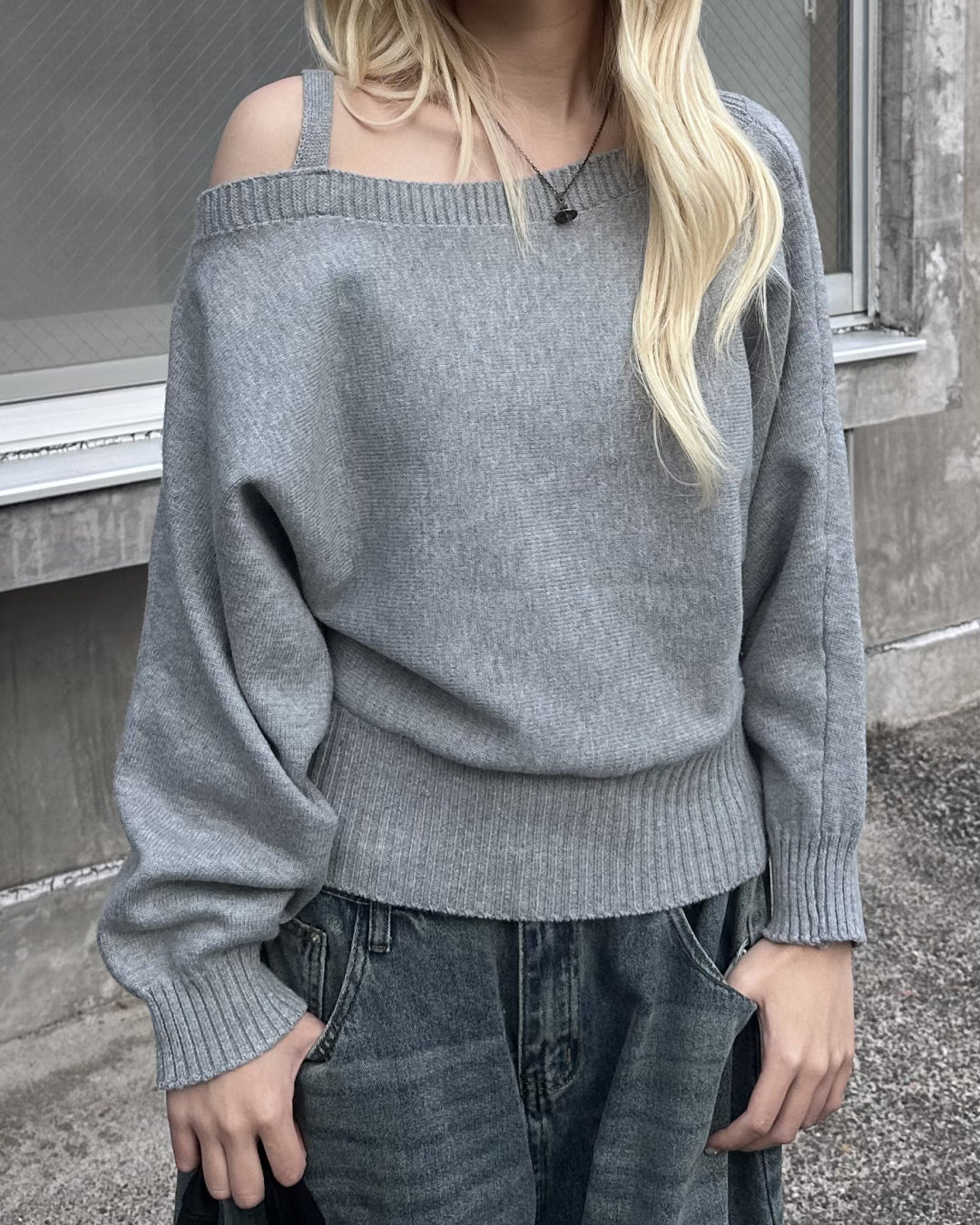 ワンショルダーショートニットトップス
MM3000