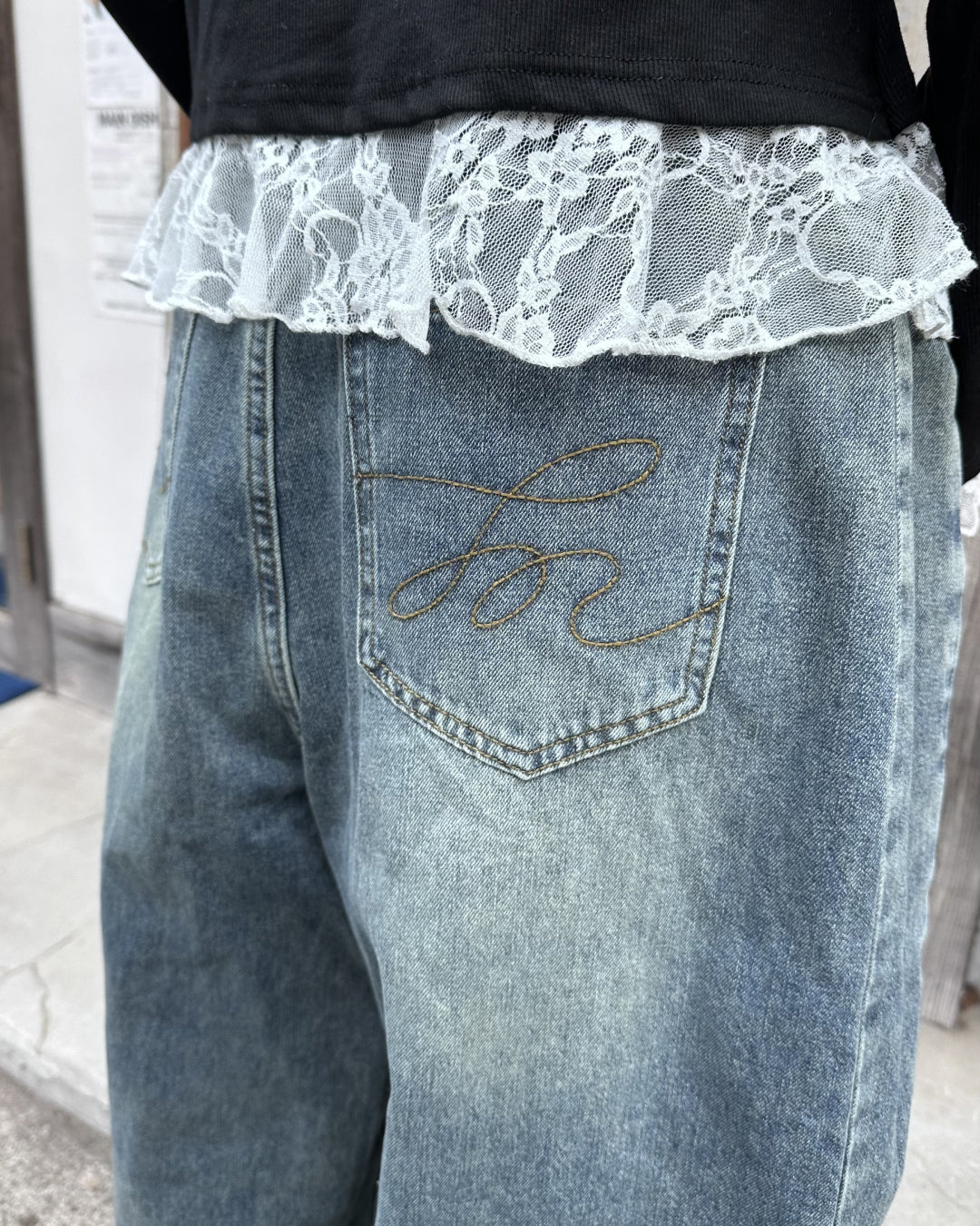 サイドデザインウォッシュデニム MM3001