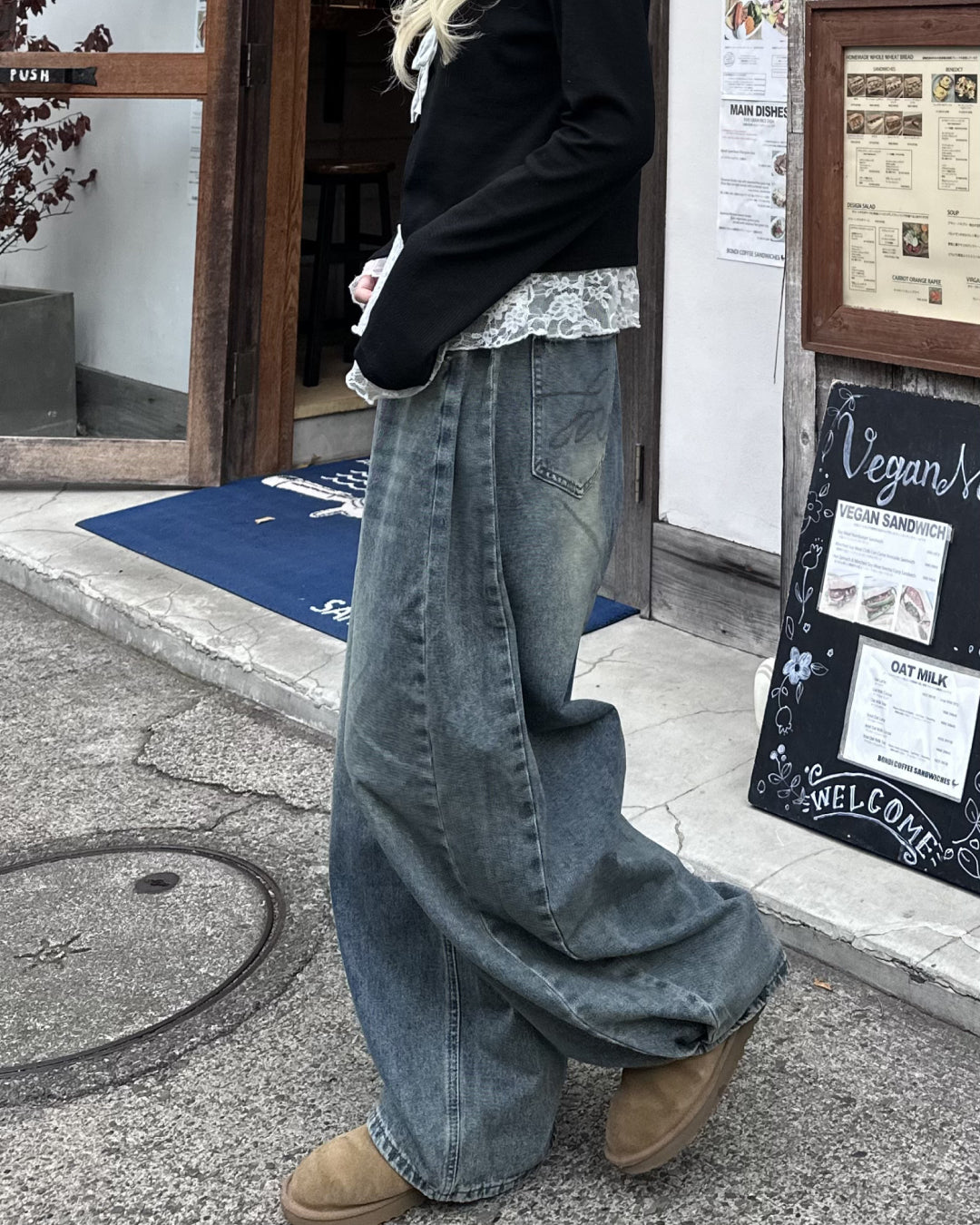 サイドデザインウォッシュデニム MM3001