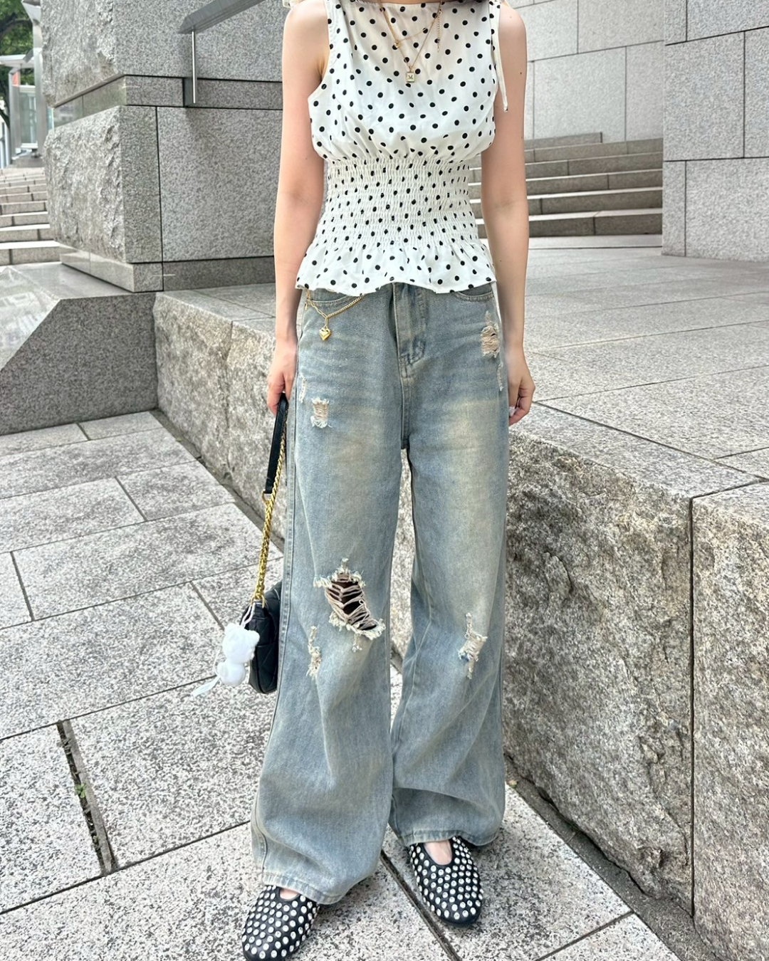 ダメージデニムパンツ MN1019