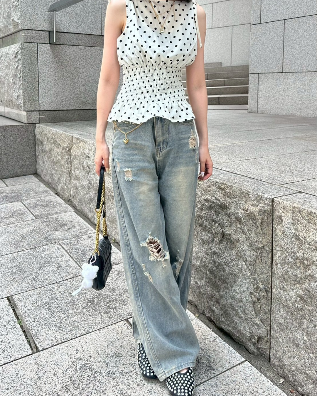 ダメージデニムパンツ MN1019
