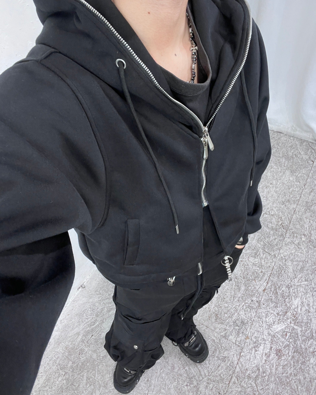 Zip hoodie with liner MO0013