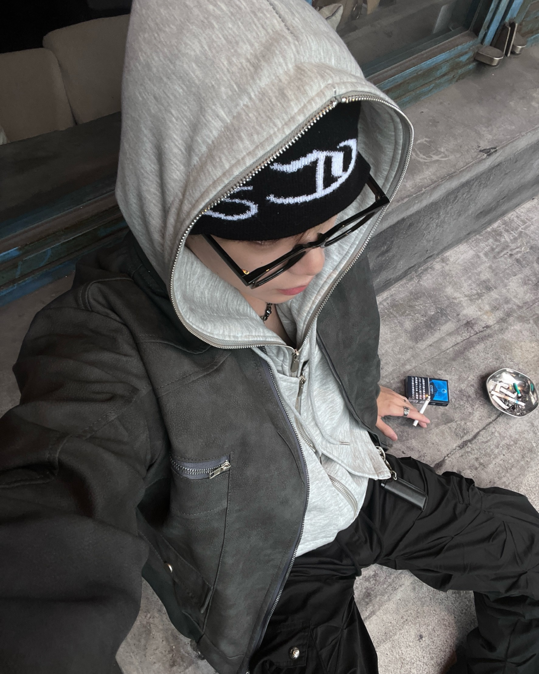 Zip hoodie with liner MO0013