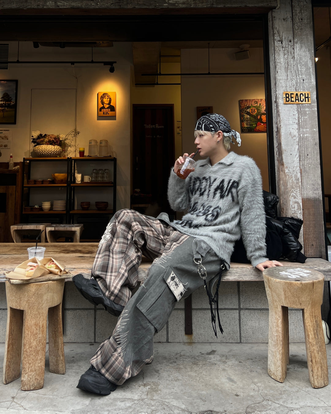 ロゴシャギーニット MO0034