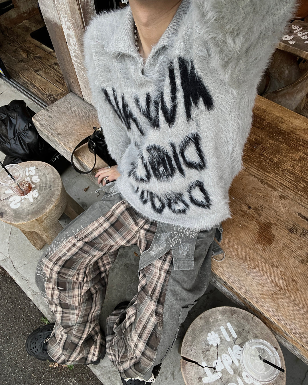 ロゴシャギーニット MO0034