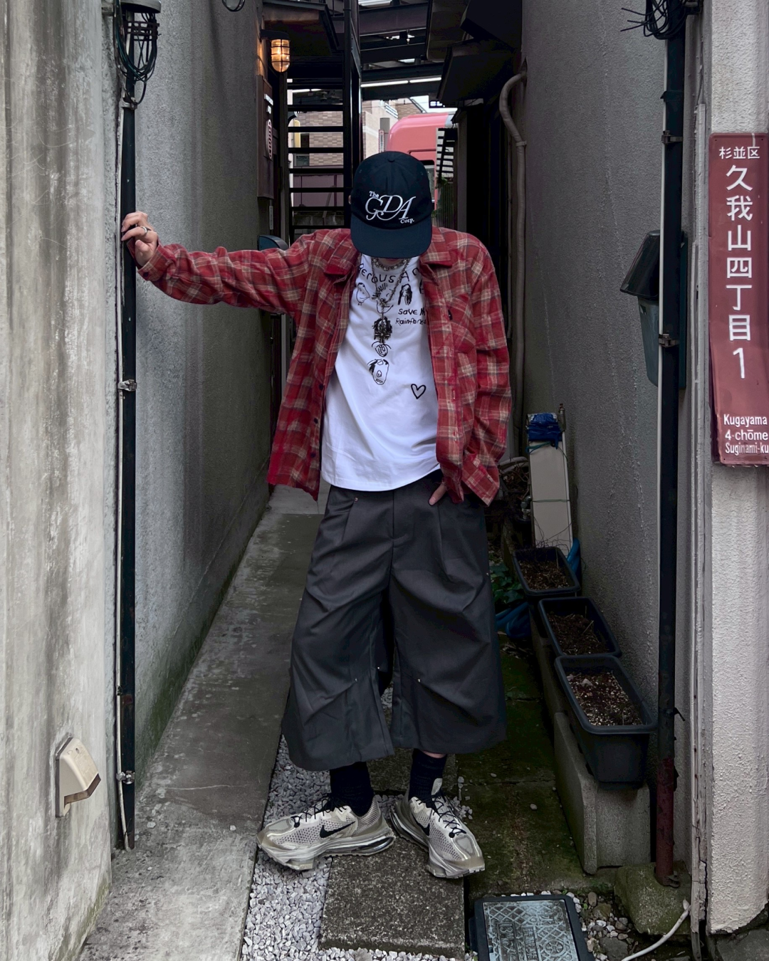 ブリーチ加工チェックシャツ MO1028