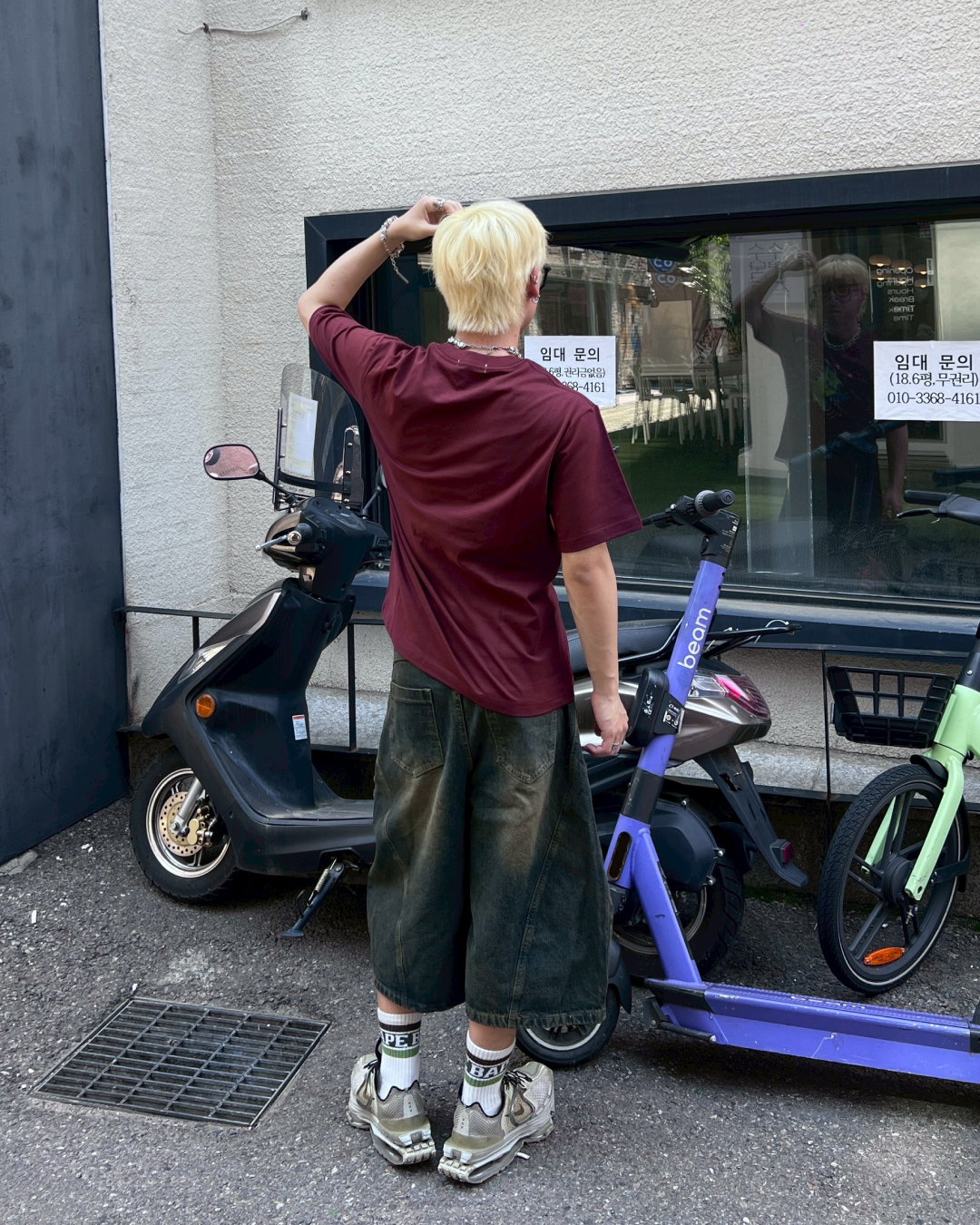 クロップドバルーンデニムパンツ MO1030