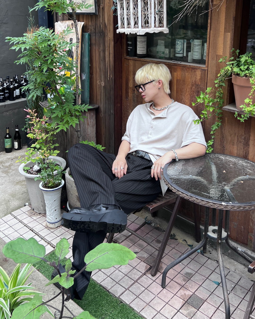ヘンリーネックサーマルTシャツ MO1066