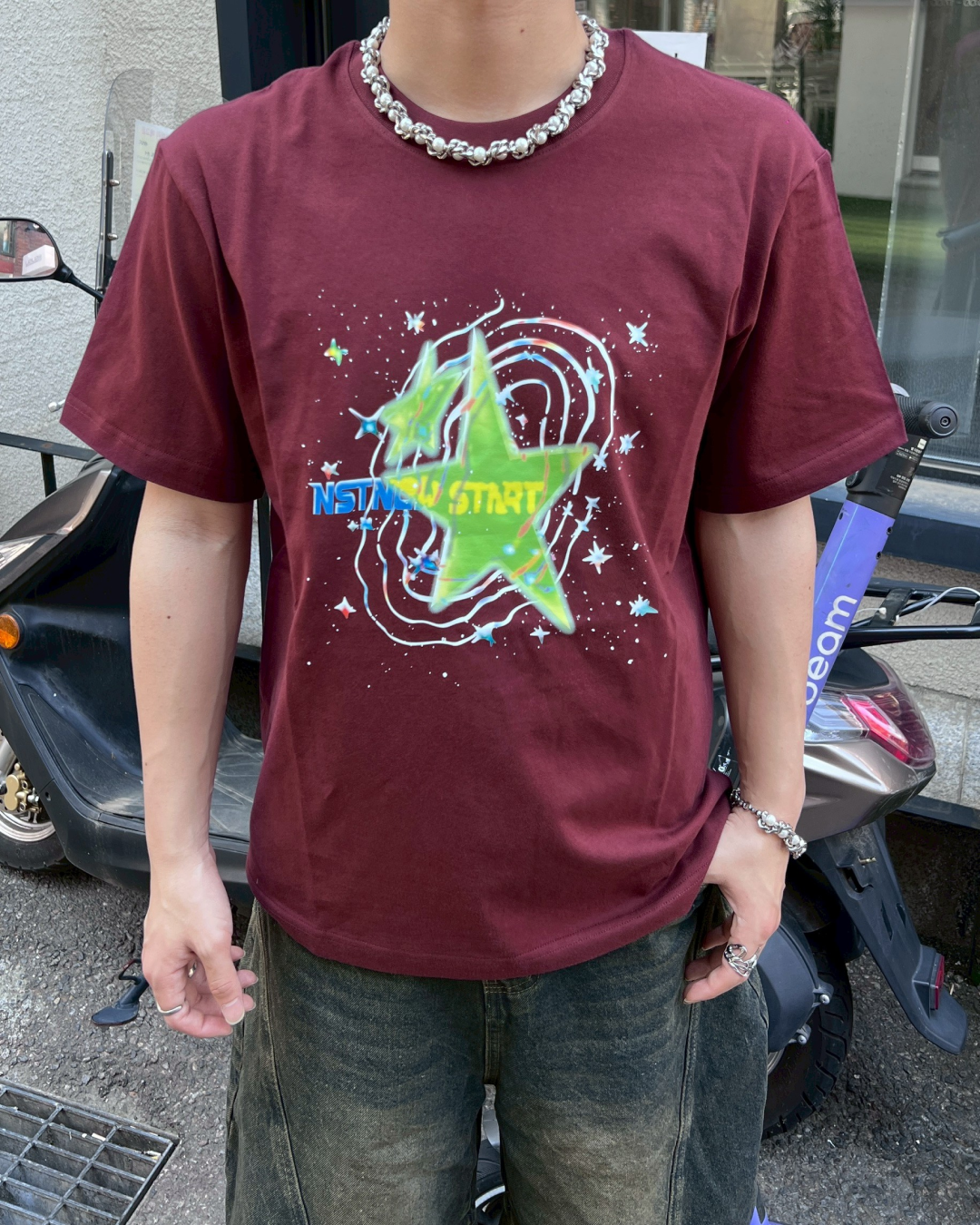 スペースグラフィックTシャツ MO1061