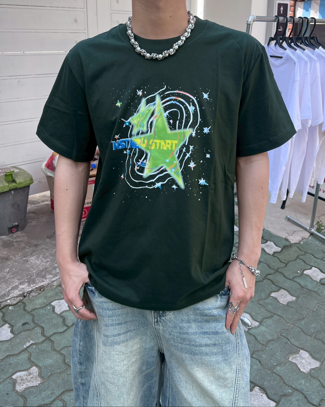 スペースグラフィックTシャツ MO1061