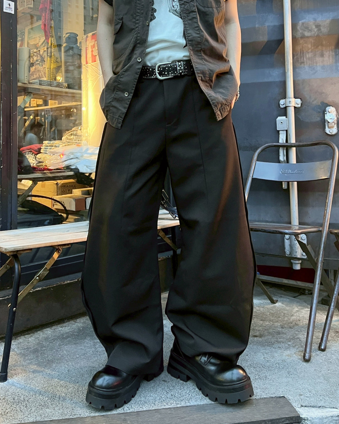 厚底レースアップシューズ MO1070