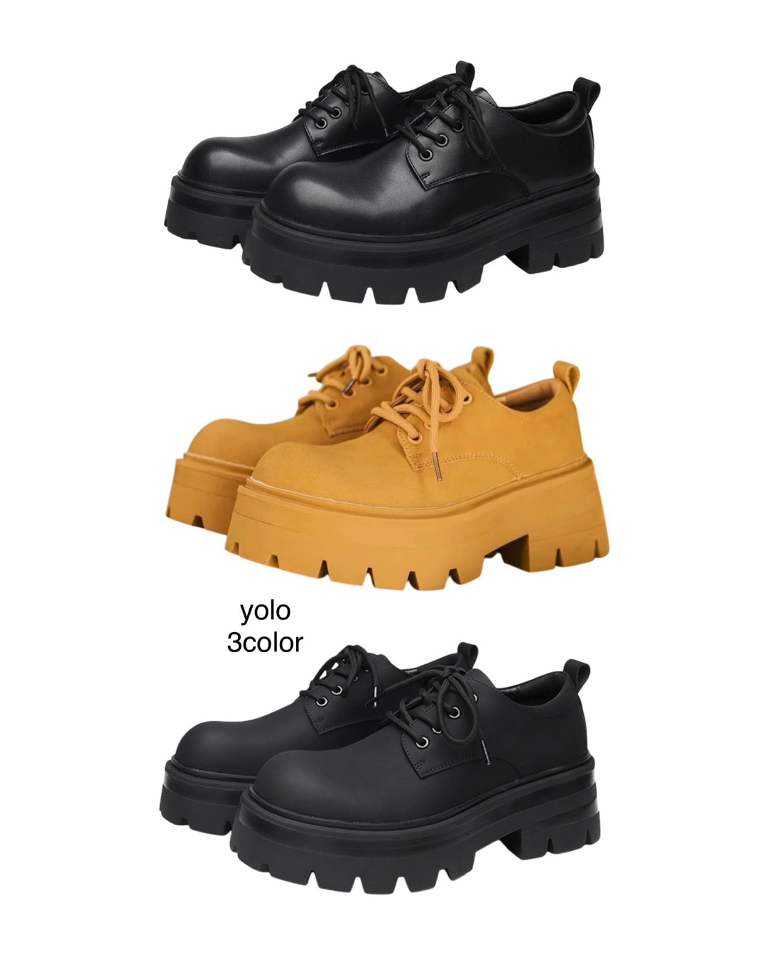 厚底レースアップシューズ MO1070