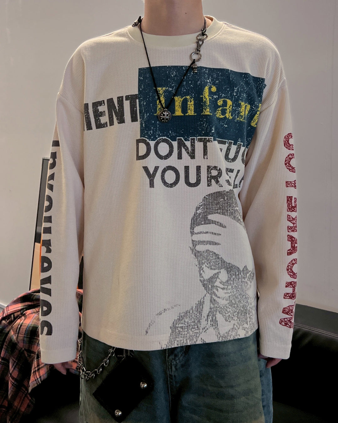 デザインプリントサーマルロングTシャツ MO1144