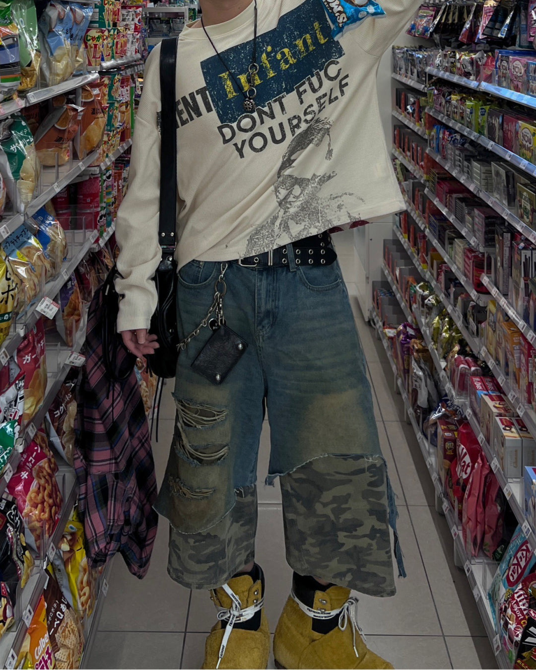 デザインプリントサーマルロングTシャツ MO1144