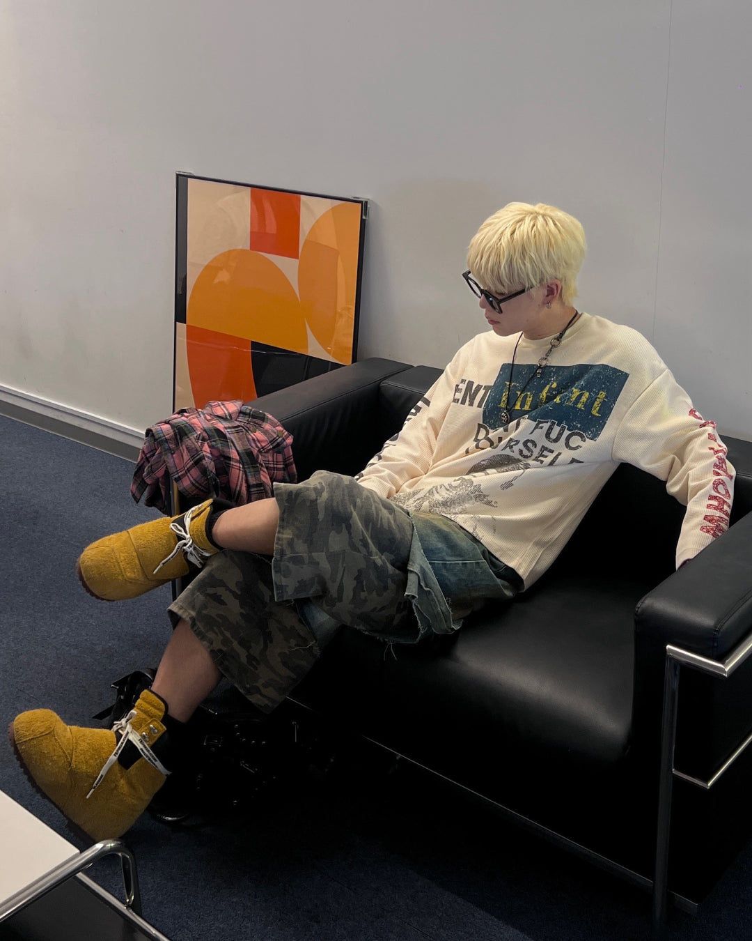 デザインプリントサーマルロングTシャツ MO1144