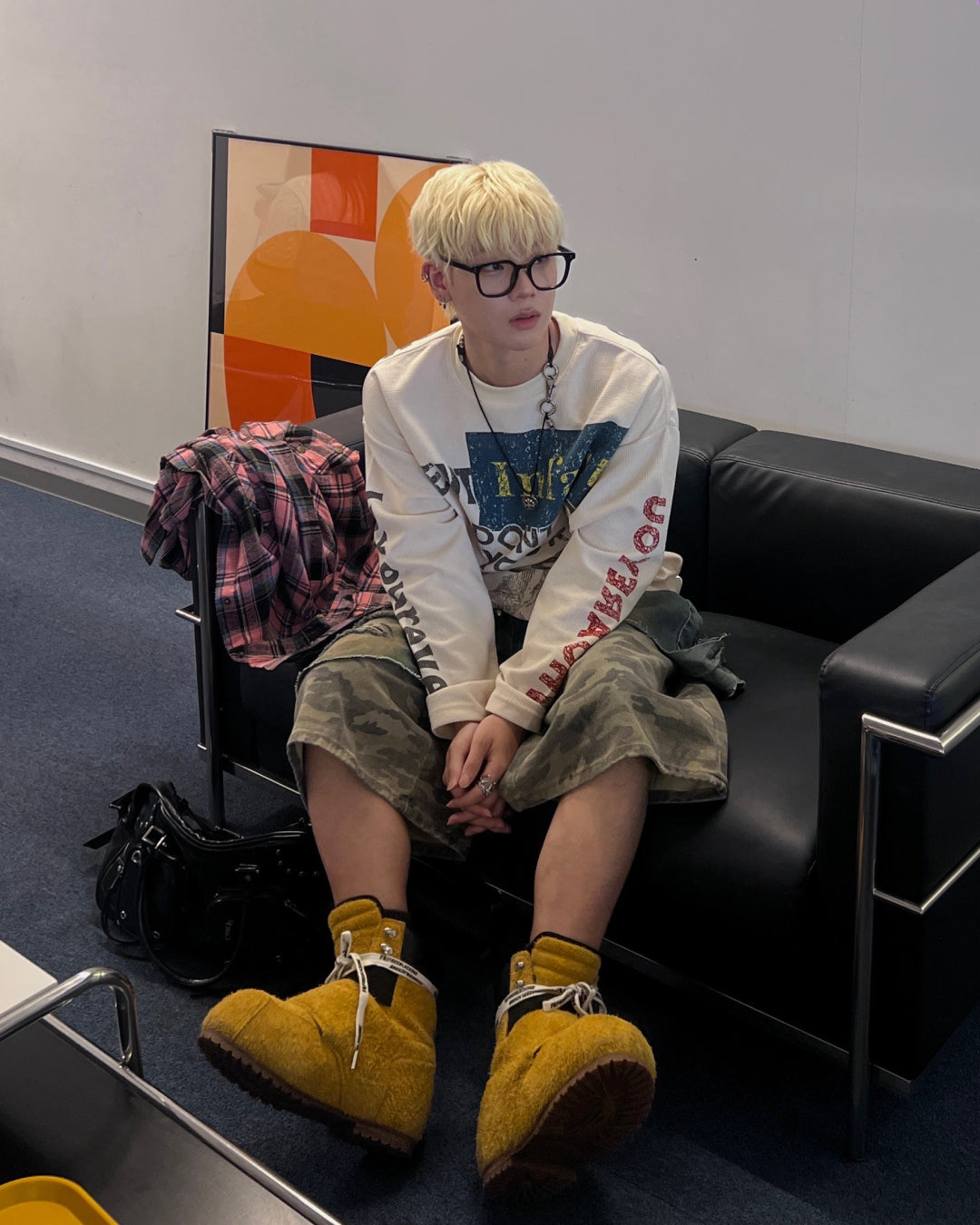 デザインプリントサーマルロングTシャツ MO1144