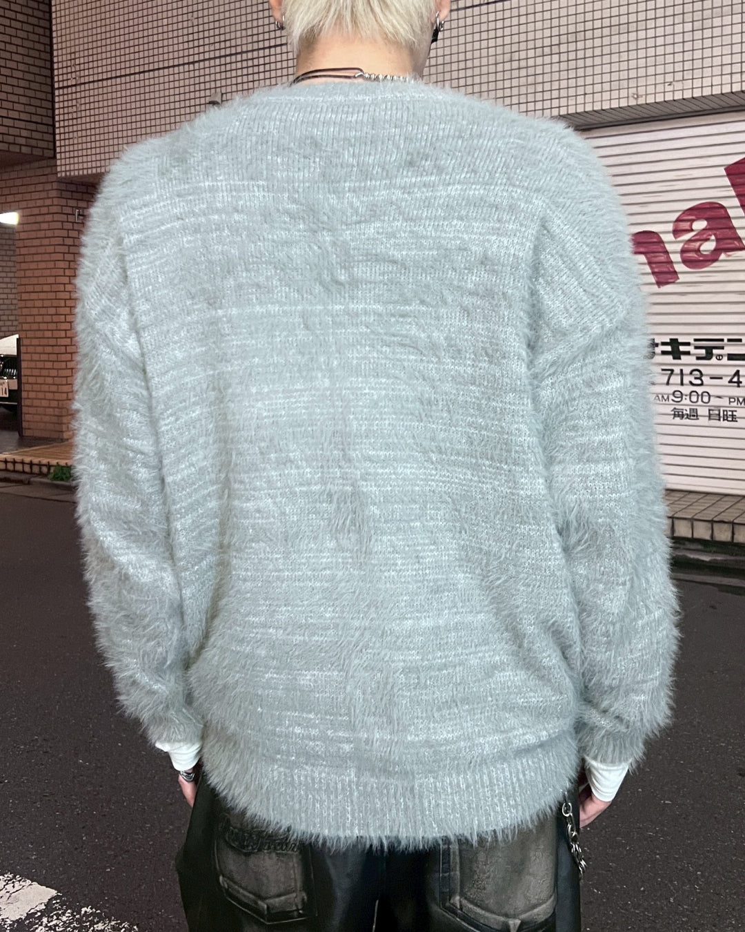 シャギーナンバリングジップカーディガン MO1196