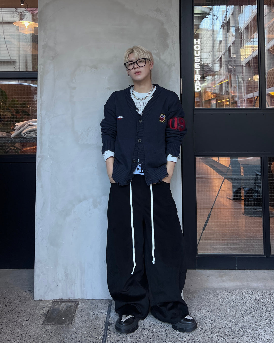 ポイントロゴカーディガン MO3002