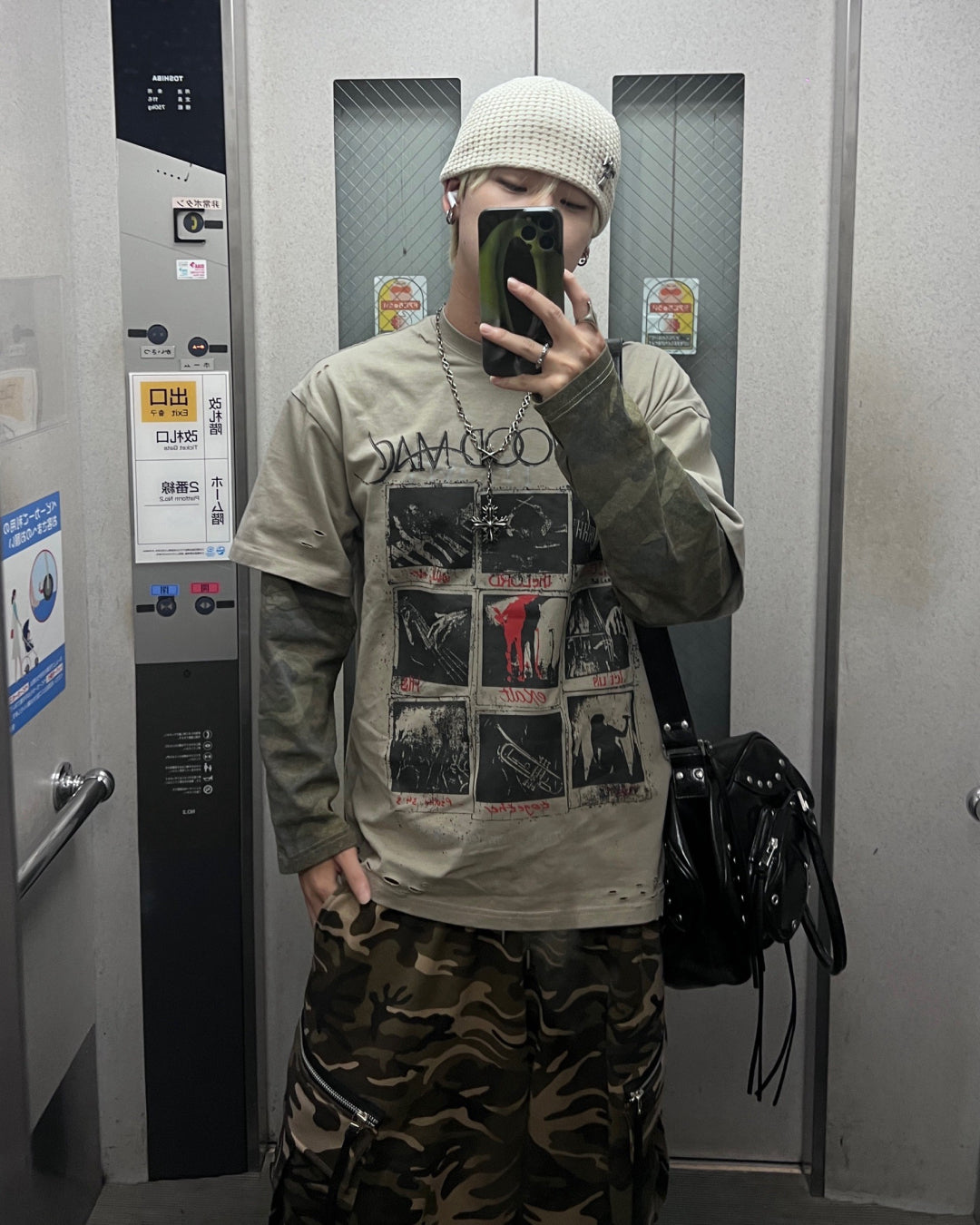 【即納】デザインレイヤードTシャツ MO5003