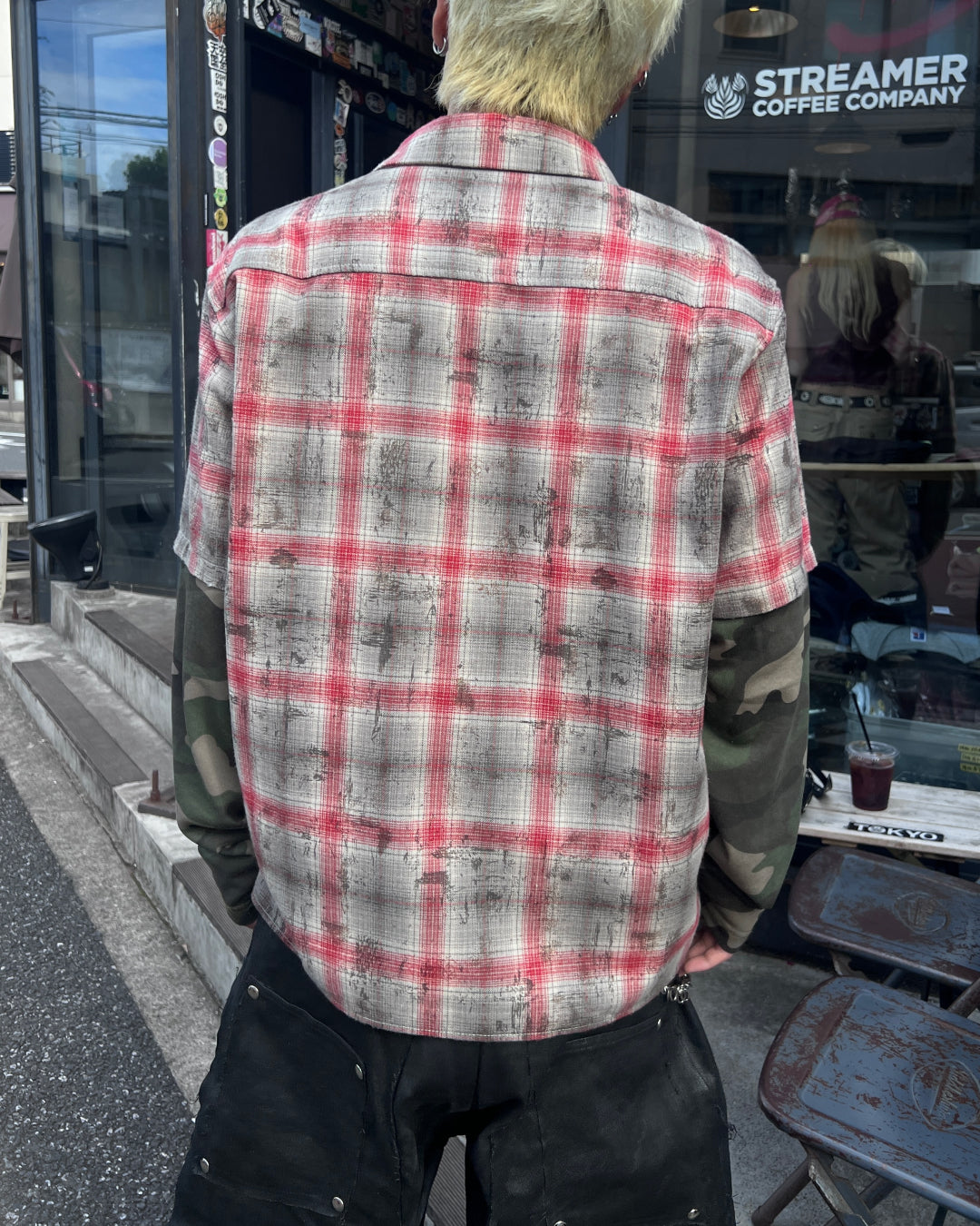 【即納】レイヤードチェックシャツ MO5004