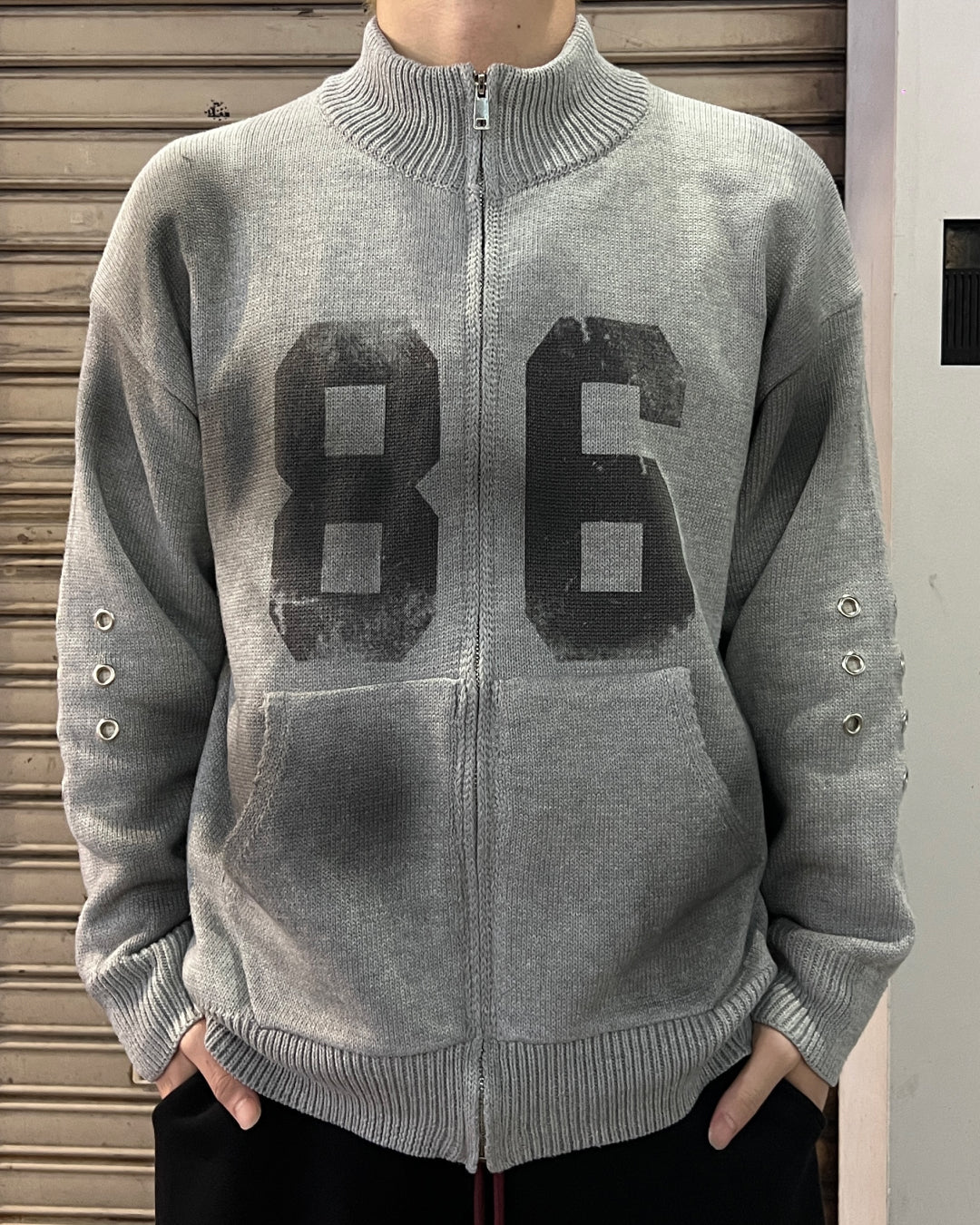 【即納】ナンバリングジップアップニット MO5013