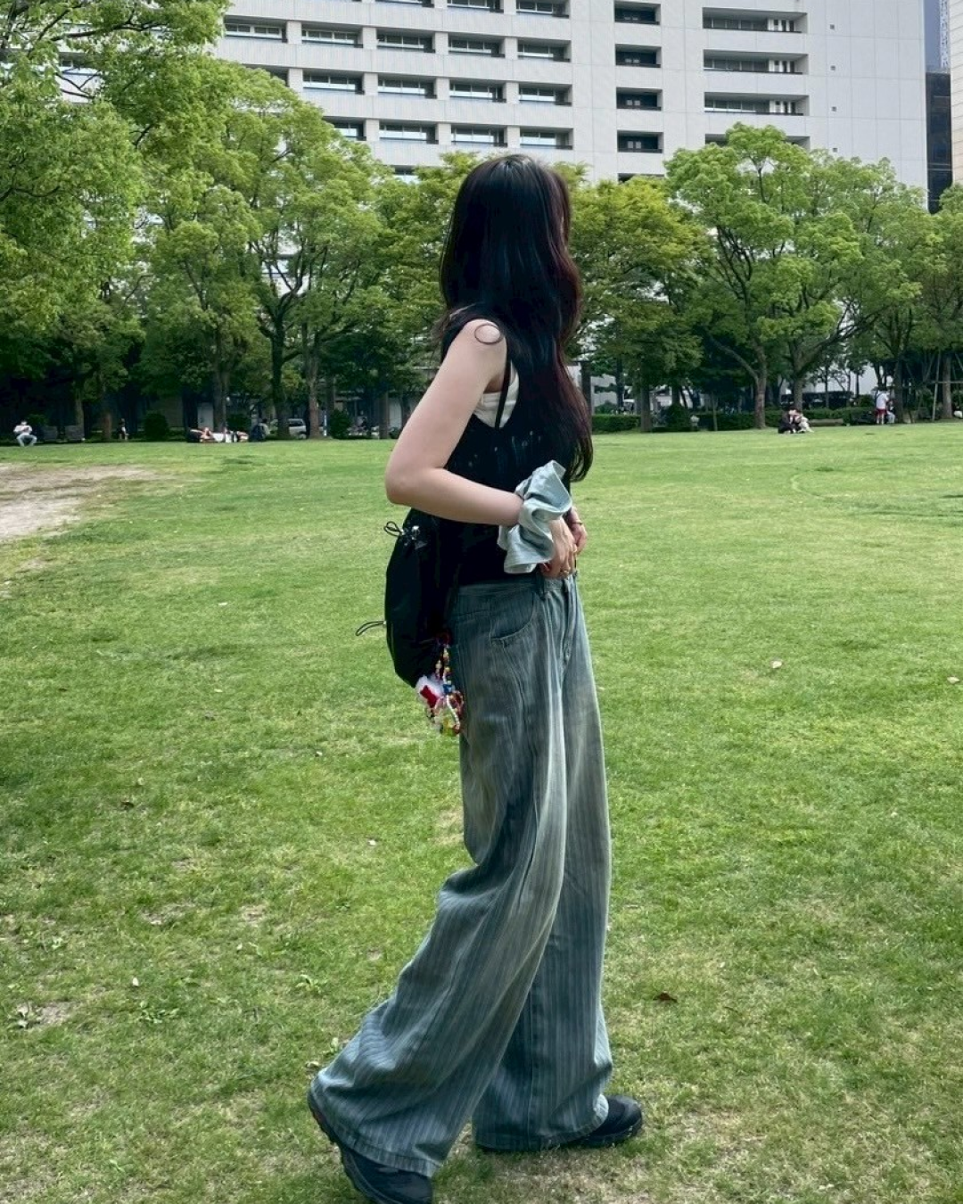 ストライプストレートデニムパンツ MU0098
