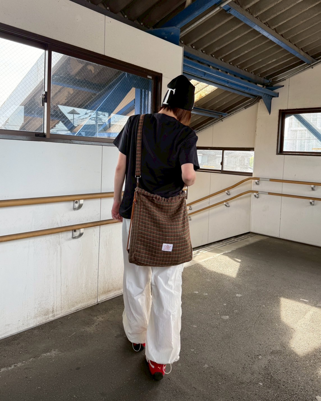 2wayチェックナップサック MX0005