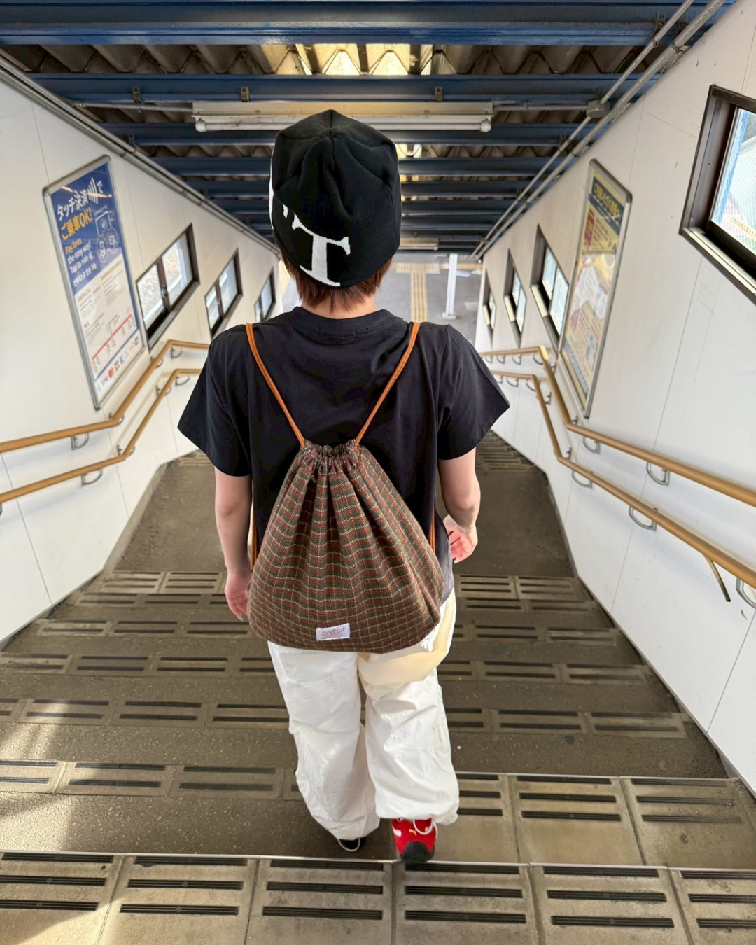 2wayチェックナップサック MX0005