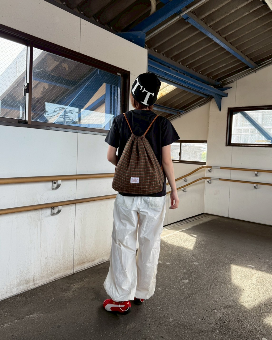 2wayチェックナップサック MX0005