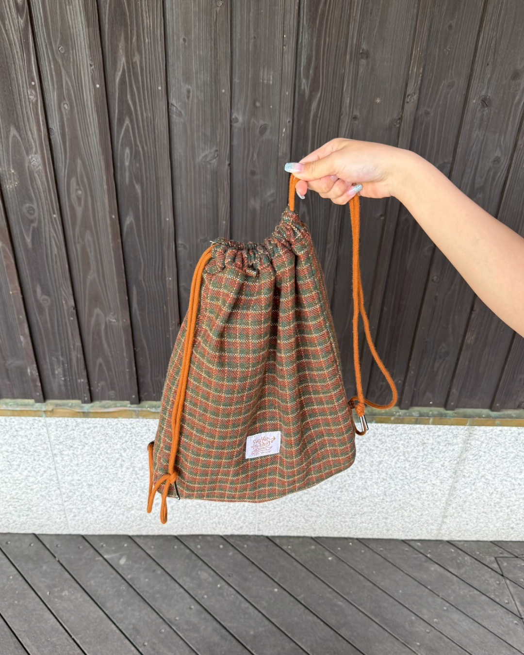 2wayチェックナップサック MX0005