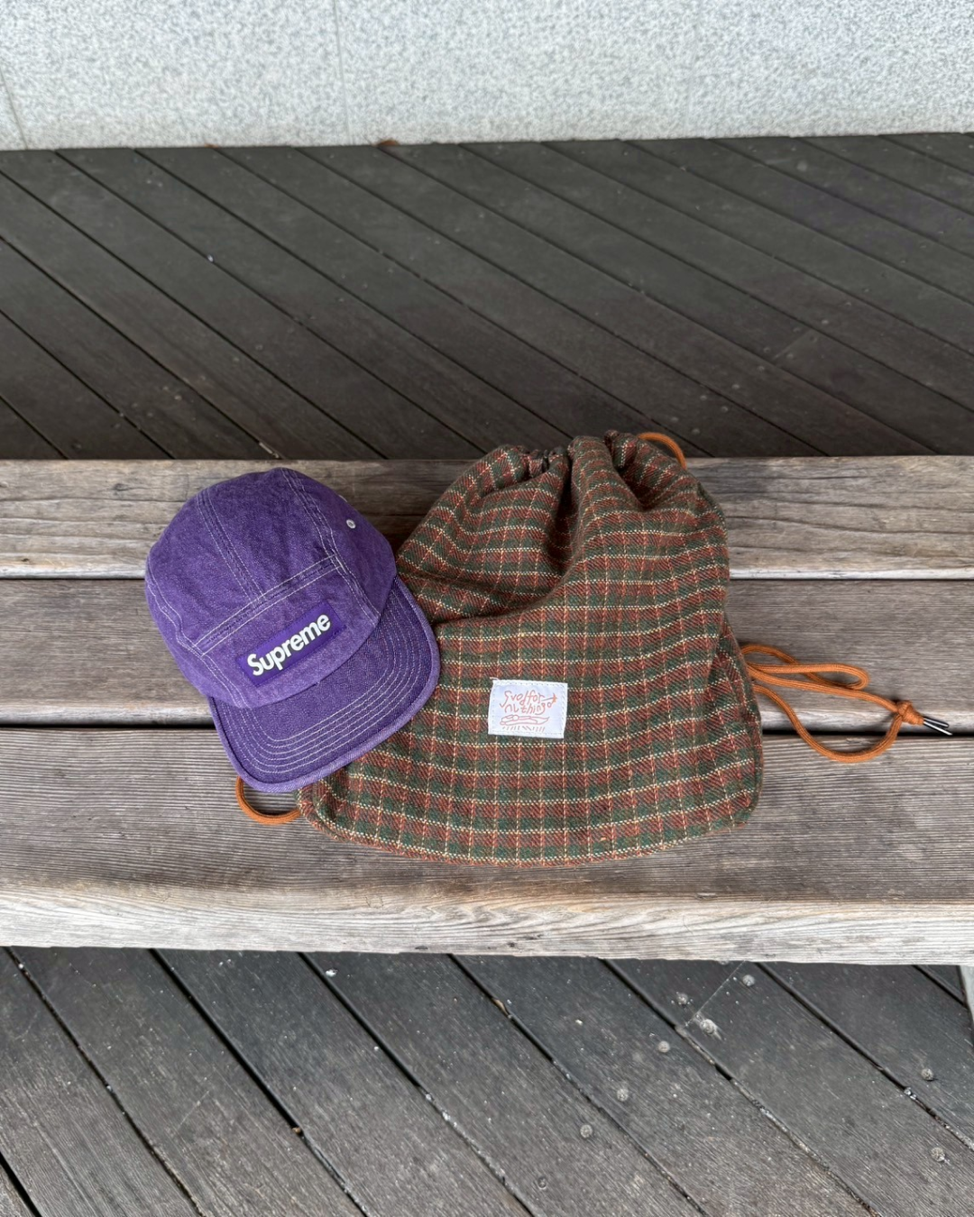 2wayチェックナップサック MX0005