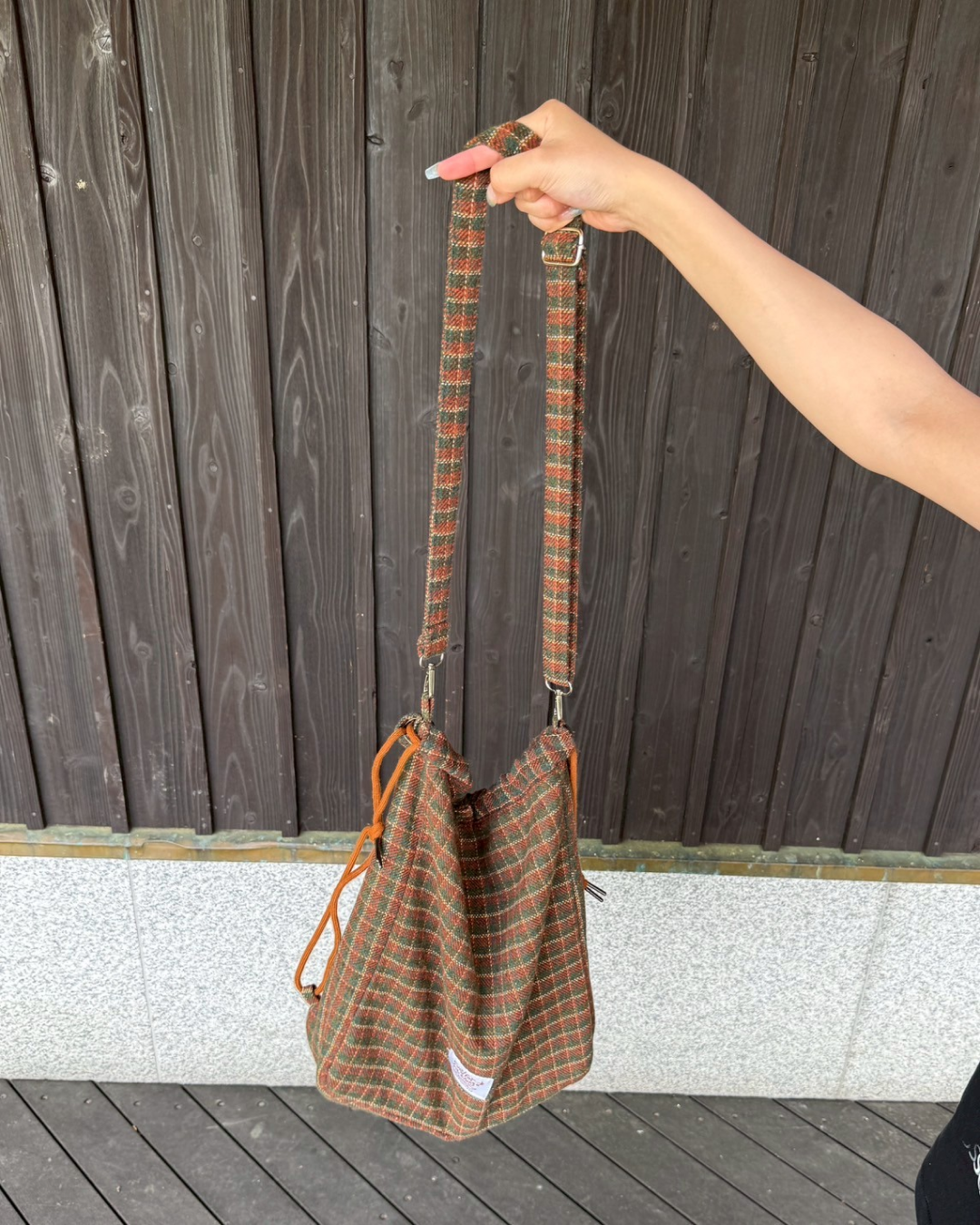 2wayチェックナップサック MX0005