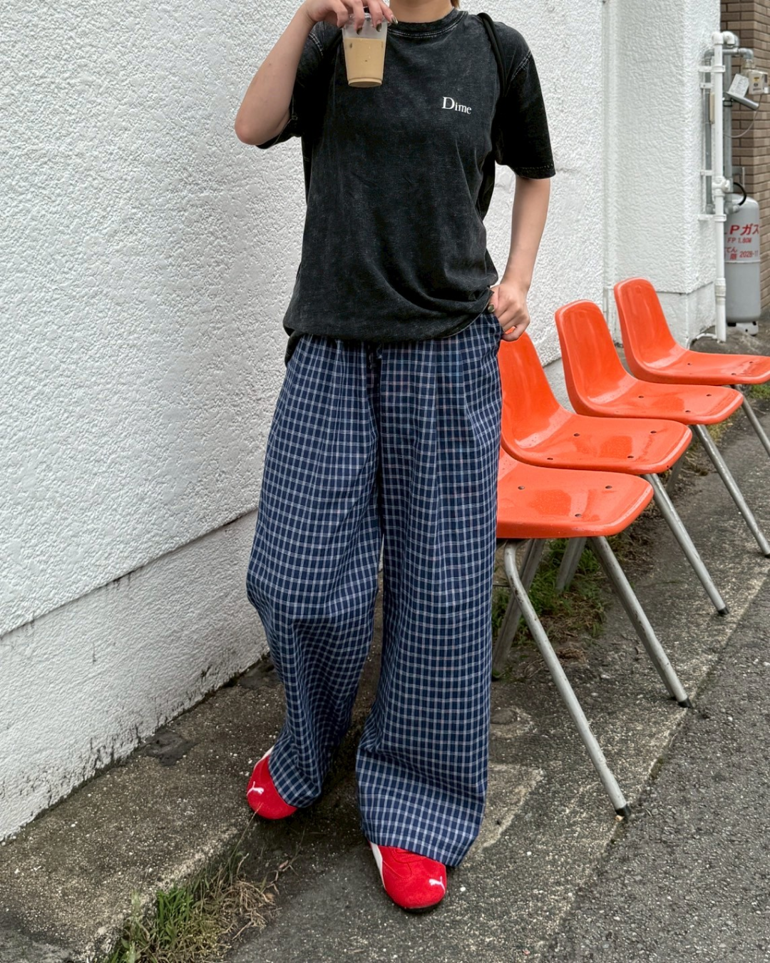 ブルーレトロチェックパンツ MX0025