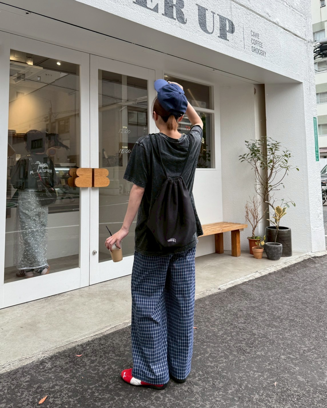 ブルーレトロチェックパンツ MX0025