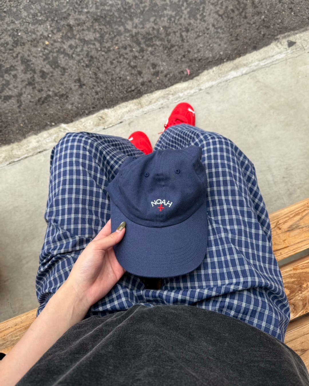 ブルーレトロチェックパンツ MX0025