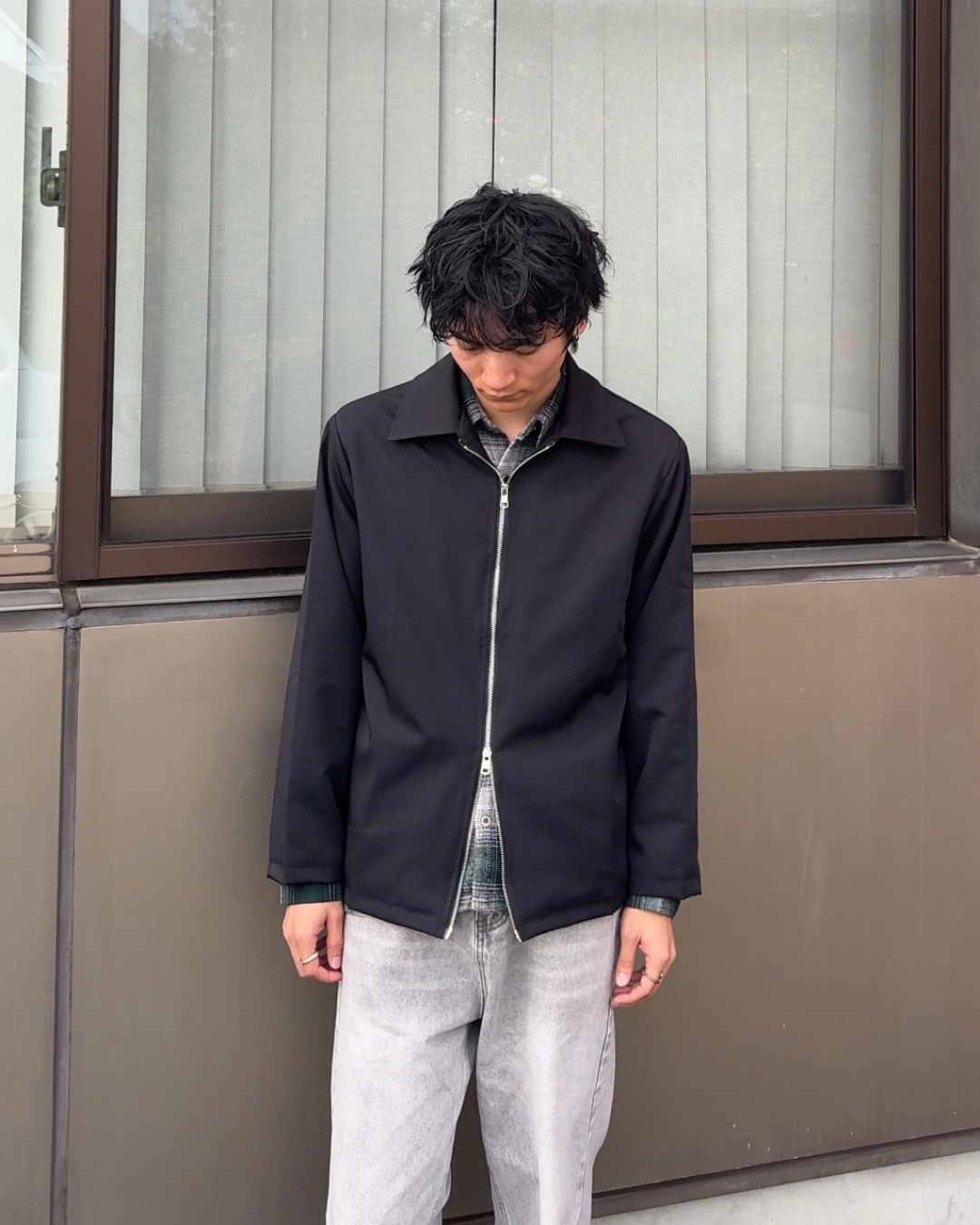 ダブルジップブラックジャケット NA0017