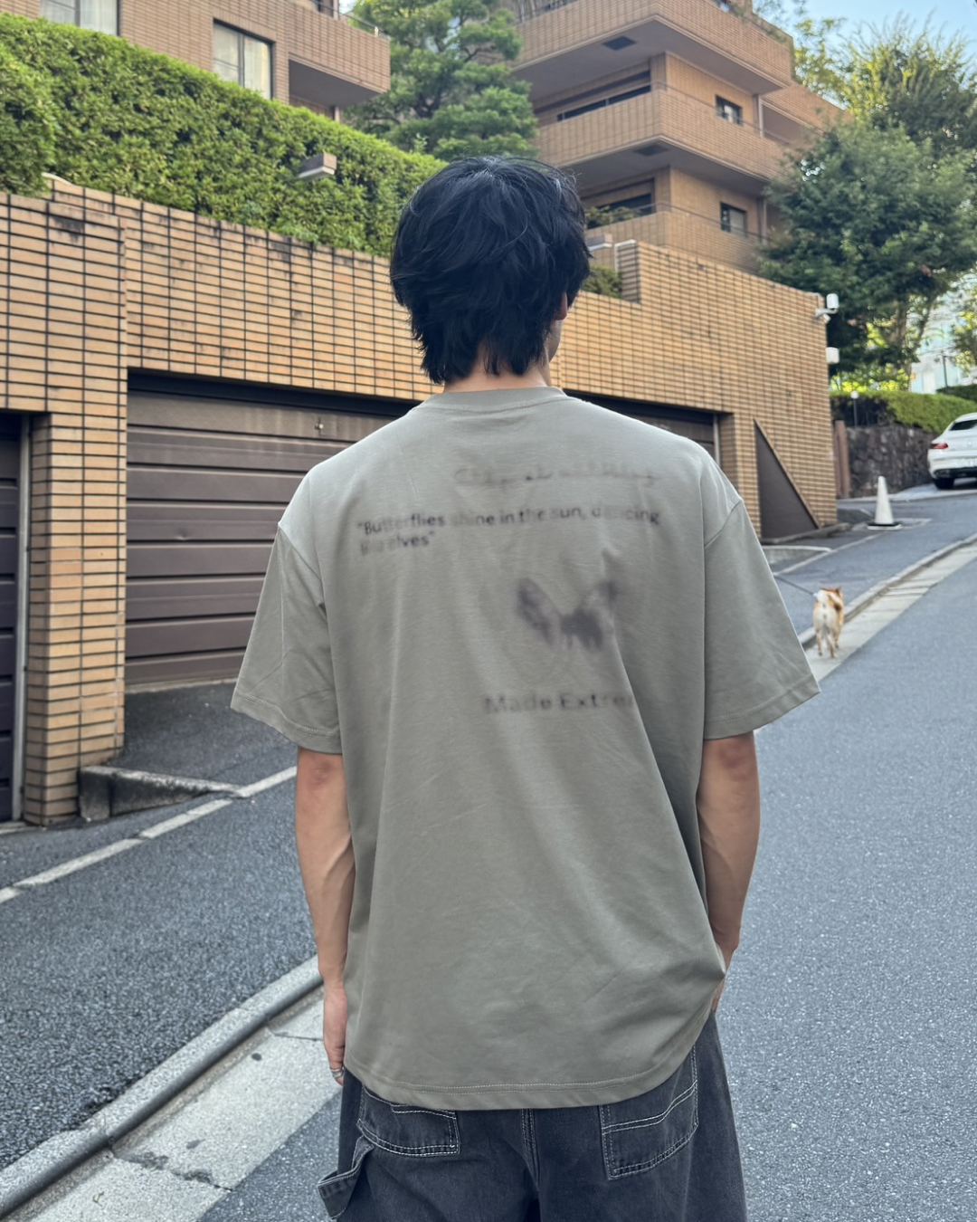 カーキグリーンプリントTシャツ NA1041