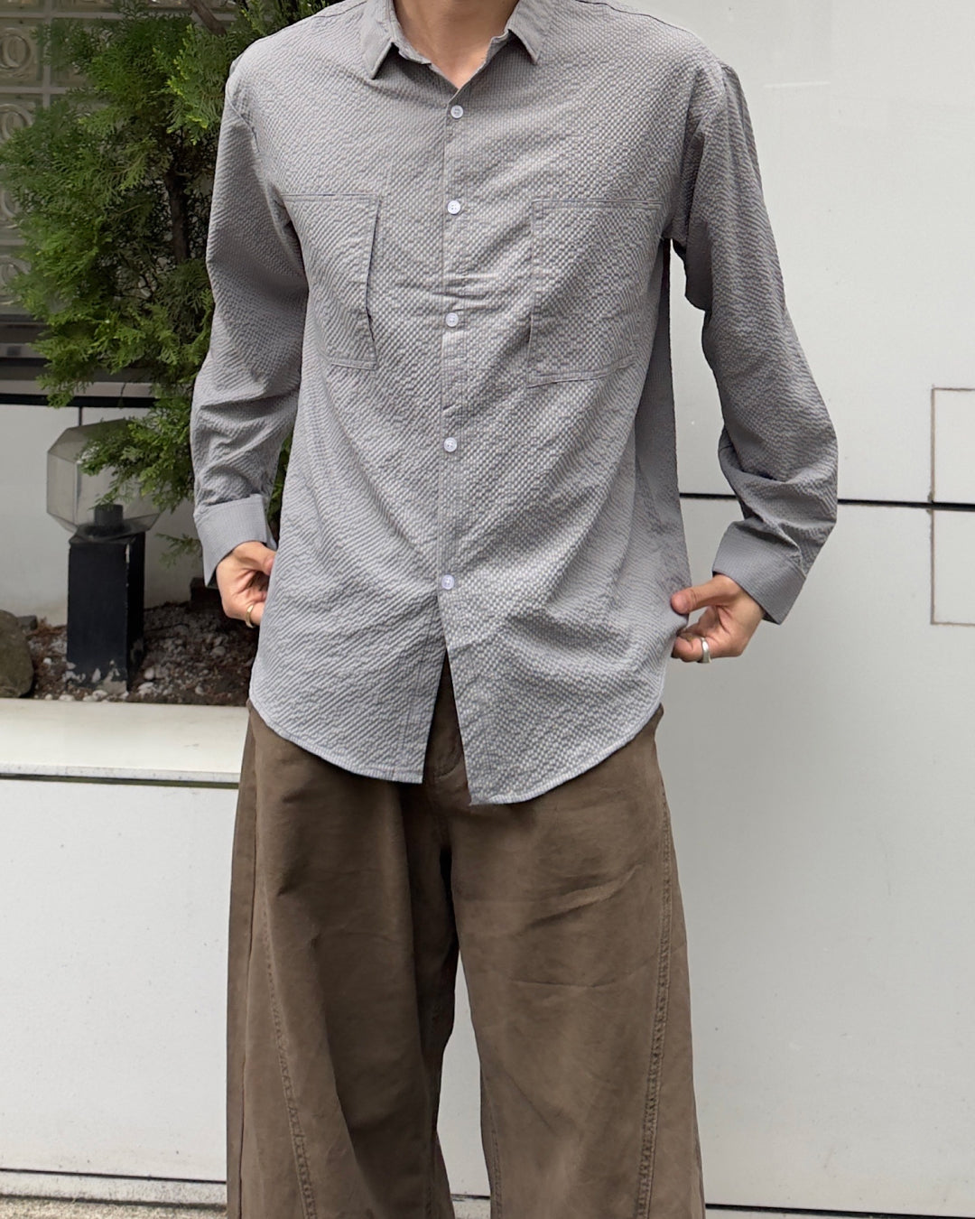 ダブルポケットシアーサッカシャツ NA1141