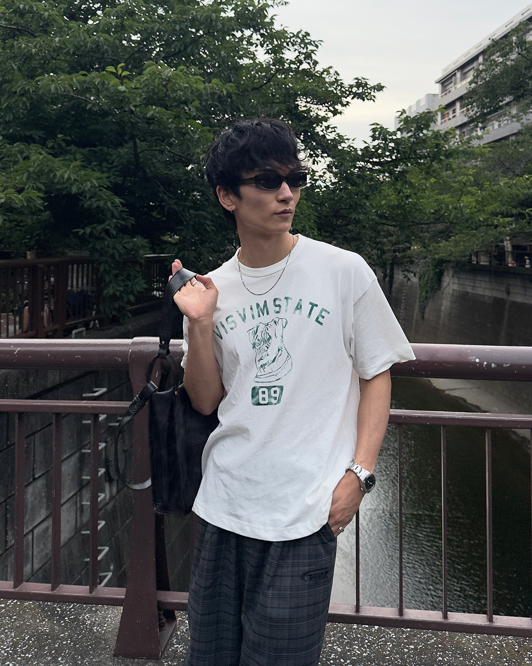 スリーブドッグヘッドプリントTシャツ NA1220