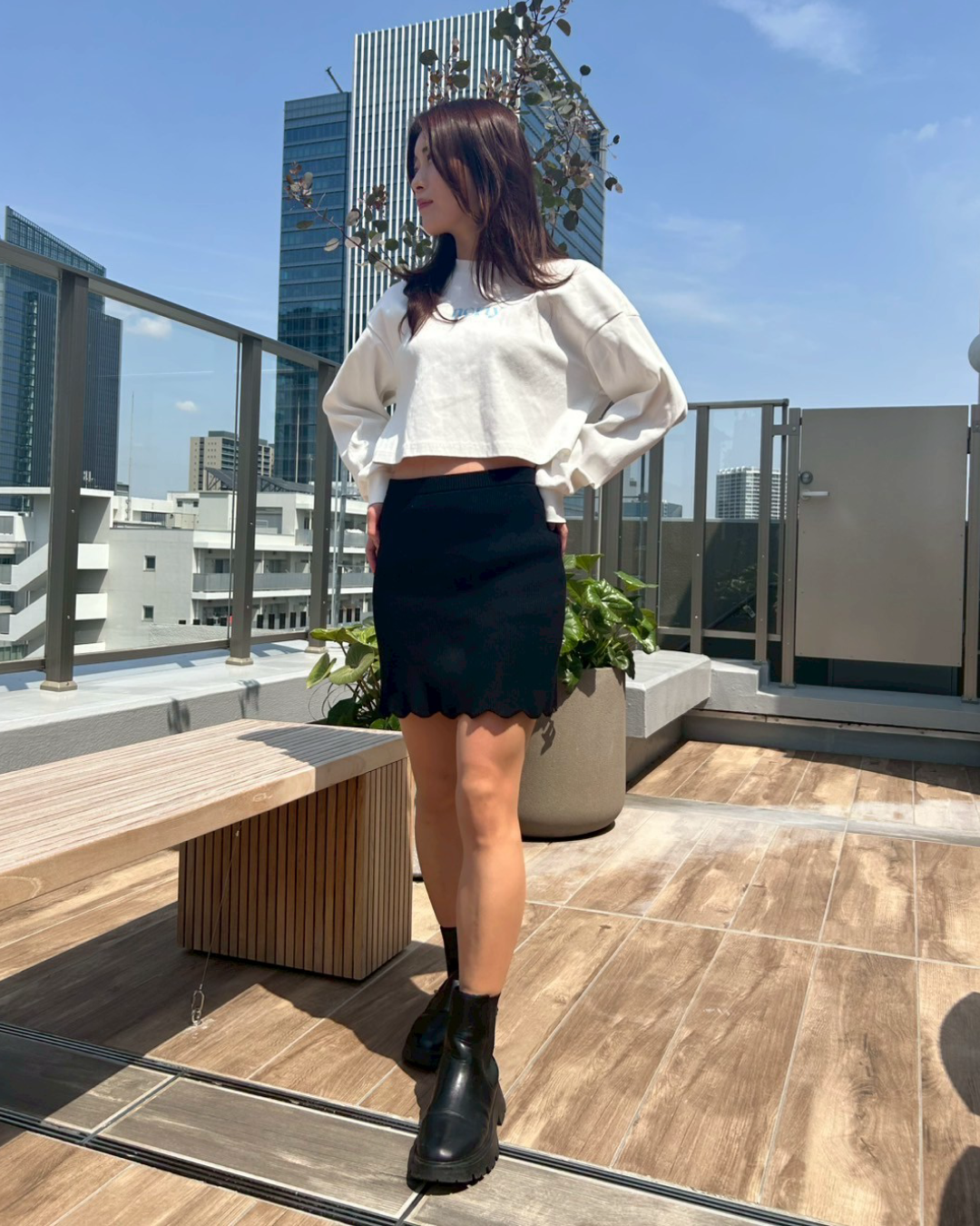 Cropped long t-shirt NE0004