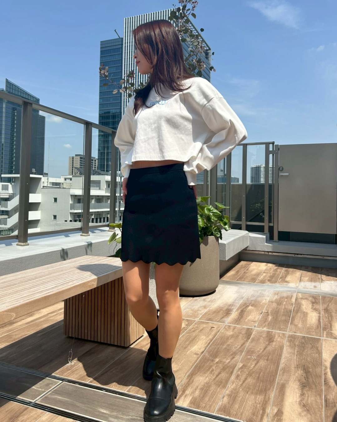 Cropped long t-shirt NE0004