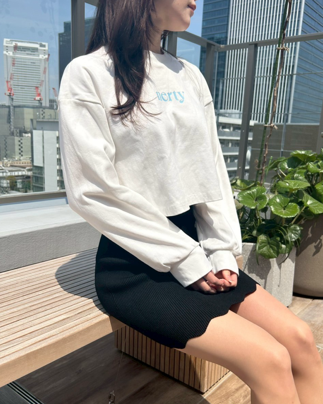 Cropped long t-shirt NE0004