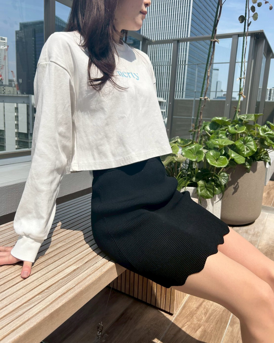 Cropped long t-shirt NE0004